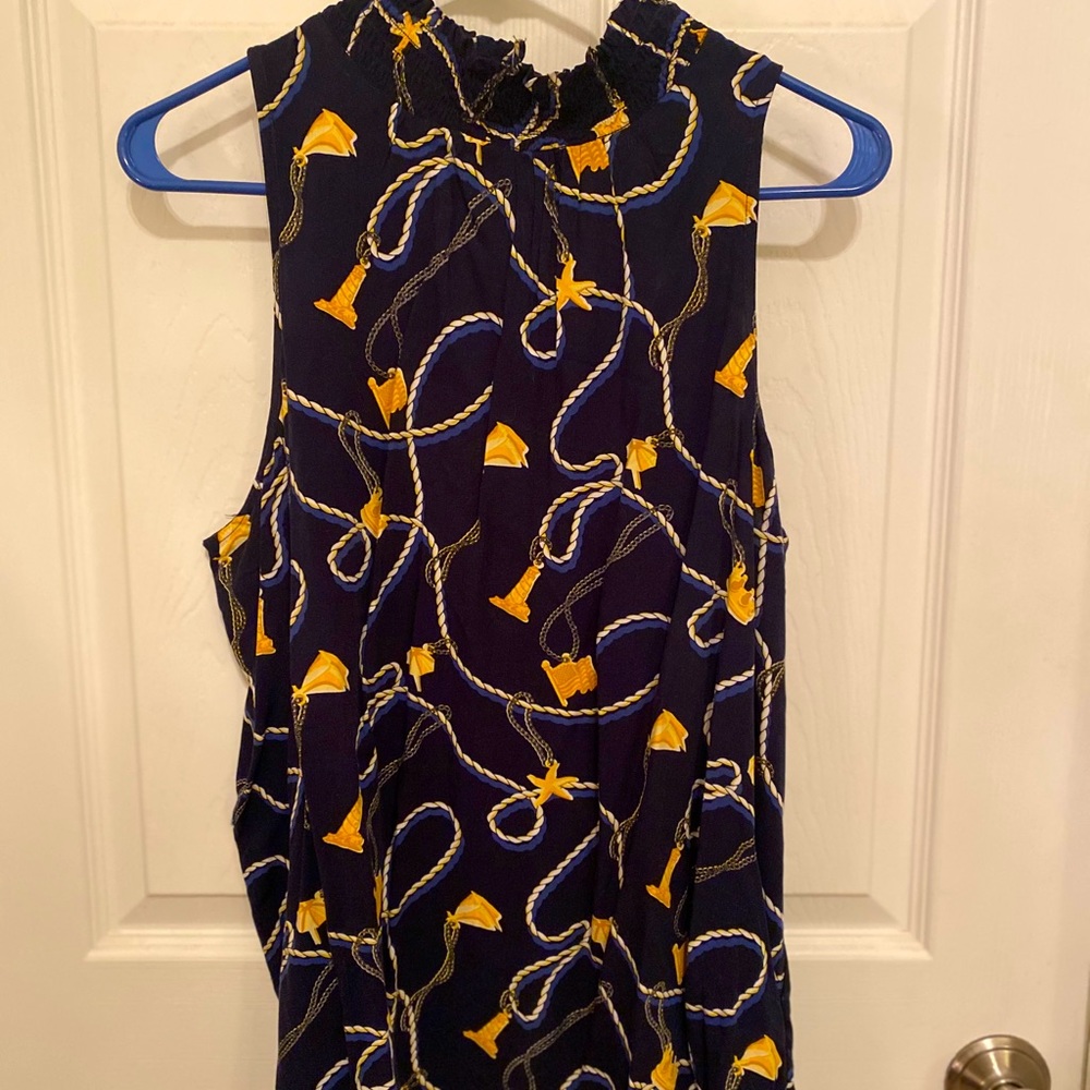 Nautical sleeveless blouse